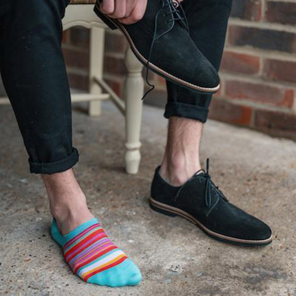 Swole Panda Narrow Pink Striped "No-Show" Bamboo Socks