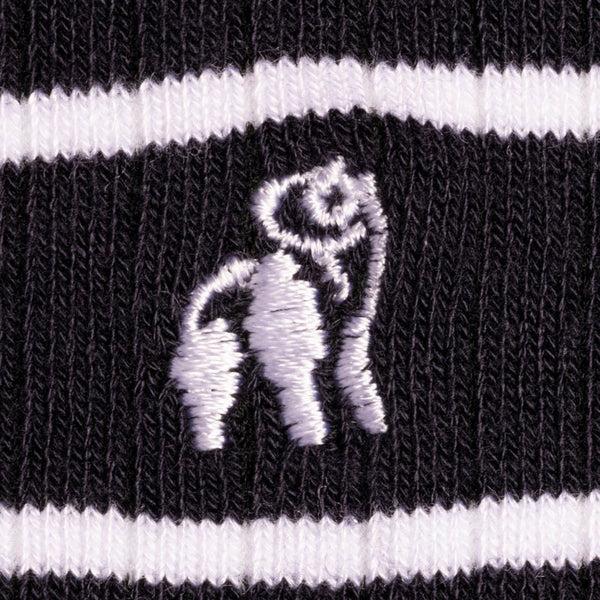 Swole Panda Navy & White Striped Athletic Bamboo Socks