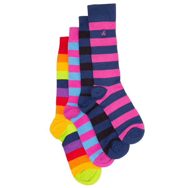 swole panda Pride Stripe Bamboo Sock Bundle - Four Pairs