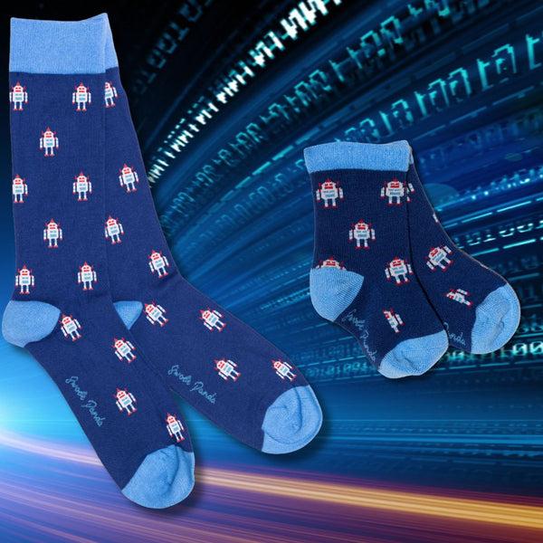 swole panda Robot Matching Bamboo Socks (Adult & Child)