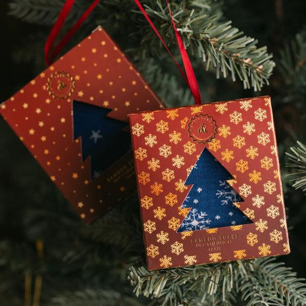 Swole Panda Snowflake Sock Box - 1 Pair Of Bamboo Socks (His)