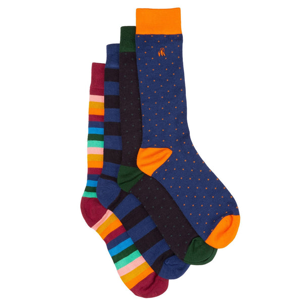 swole panda Spots & Stripes Comfort Cuff Bamboo Sock Bundle - Four Pairs