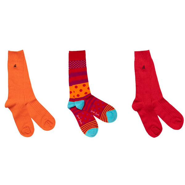 Swole Panda Stripe And Spot Sock Box - 3 Pairs Of Bamboo Socks (His)