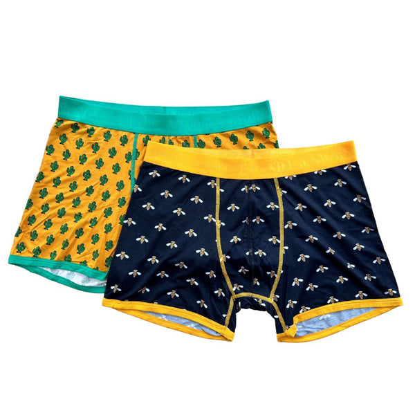 swole panda Bamboo Boxers 2 Pack - Bumblebee Cactus
