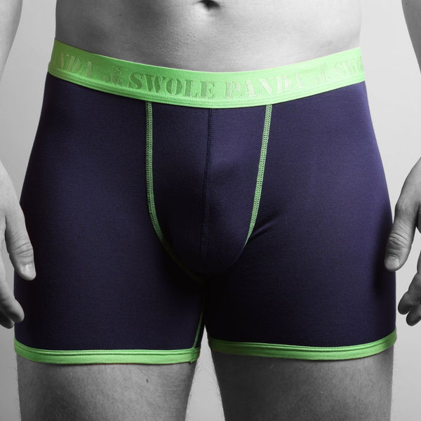 Swole Panda Bamboo Boxers 2 Pack - Navy Leaves