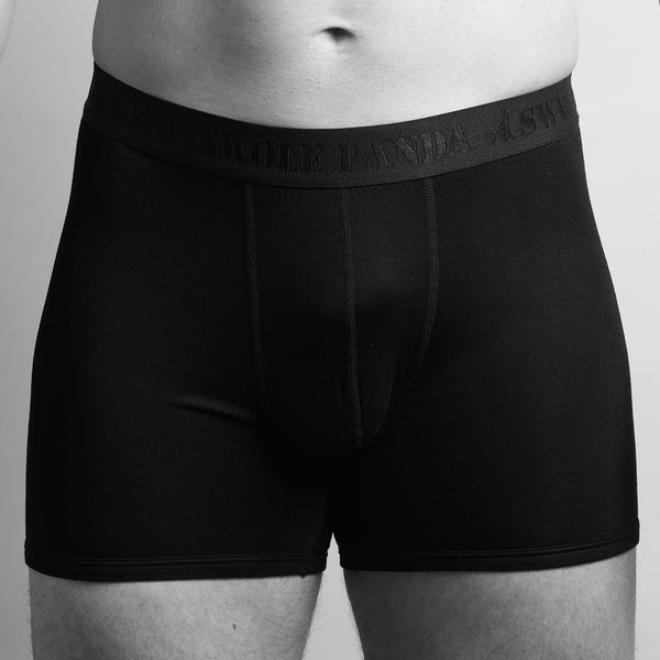 swole panda Bamboo Boxers - Black Black Band
