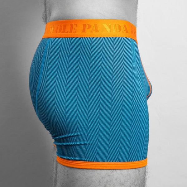 Swole Panda Bamboo Boxers - Blue Herringbone
