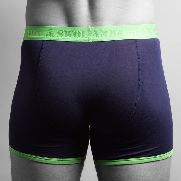 Swole Panda Bamboo Boxers - Navy Green Band