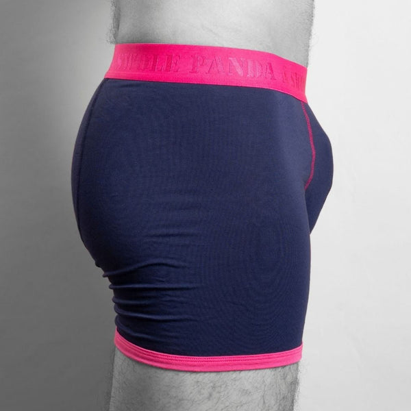 Swole Panda Bamboo Boxers - Navy Pink Band