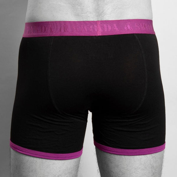 Swole Panda Bamboo Boxers - Navy Purple Band