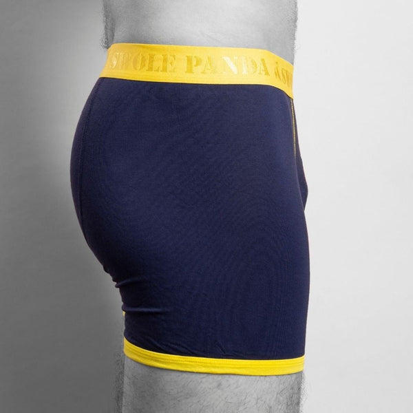 Swole Panda Bamboo Boxers - Navy Yellow Band