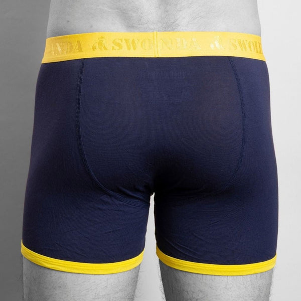 Swole Panda Bamboo Boxers - Navy Yellow Band