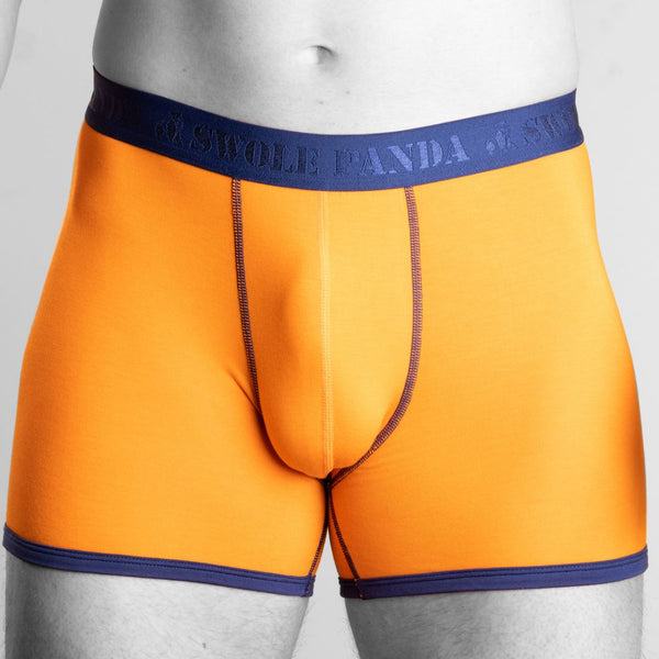 swole panda Bamboo Boxers - Orange Blue Band