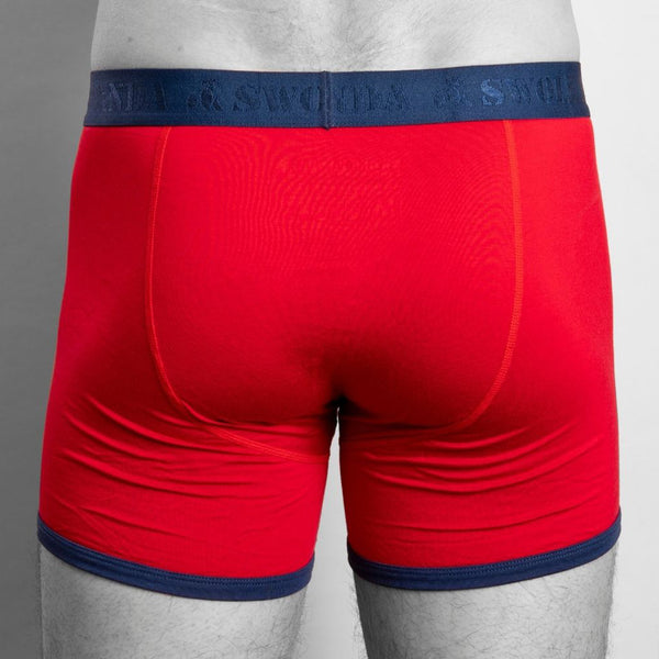 Swole Panda Bamboo Boxers - Red Blue Band