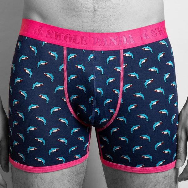 swole panda Bamboo Boxers - Sharks