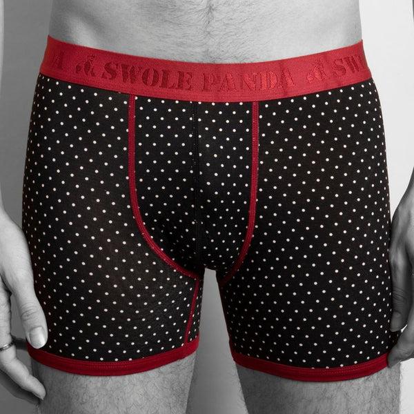 swole panda Bamboo Boxers - White Dots