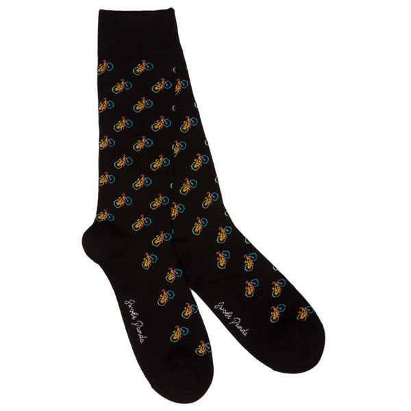 swole panda Black Bicycle Bamboo Socks