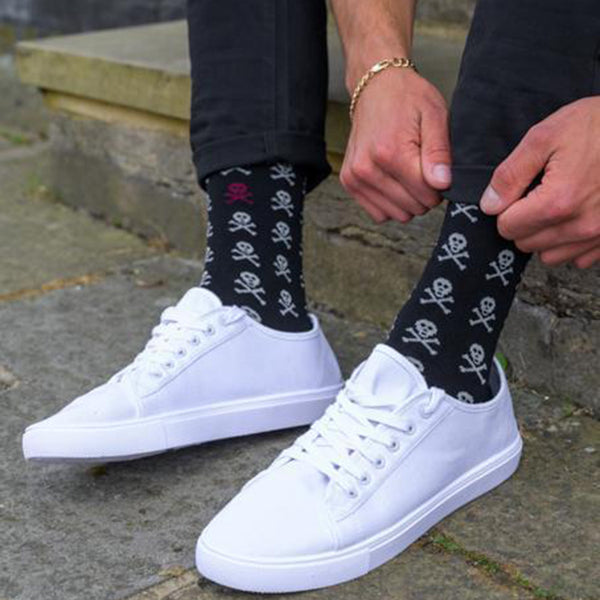 Swole Panda Black Skull Bamboo Socks
