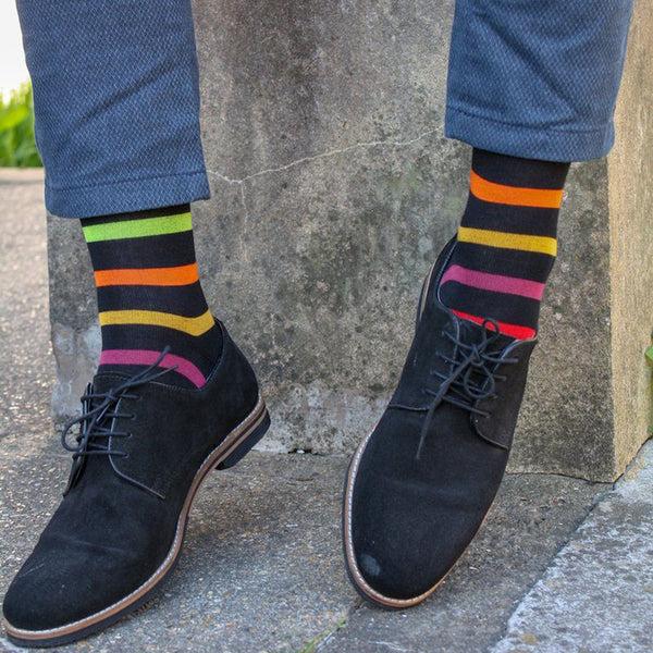 Swole Panda Black Small Striped Bamboo Socks