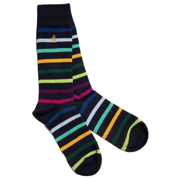 swole panda Black Small Striped Bamboo Socks