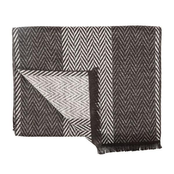 swole panda Black & White Herringbone Bamboo Scarf