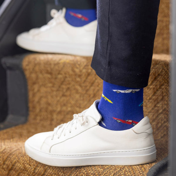 Swole Panda Blue Classic Car Bamboo Socks