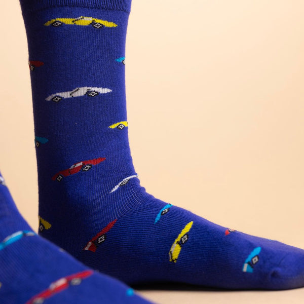 Swole Panda Blue Classic Car Bamboo Socks