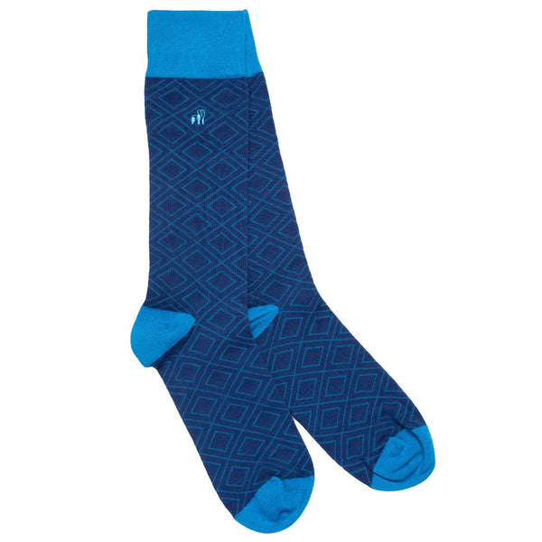 swole panda Blue Diamond Bamboo Socks