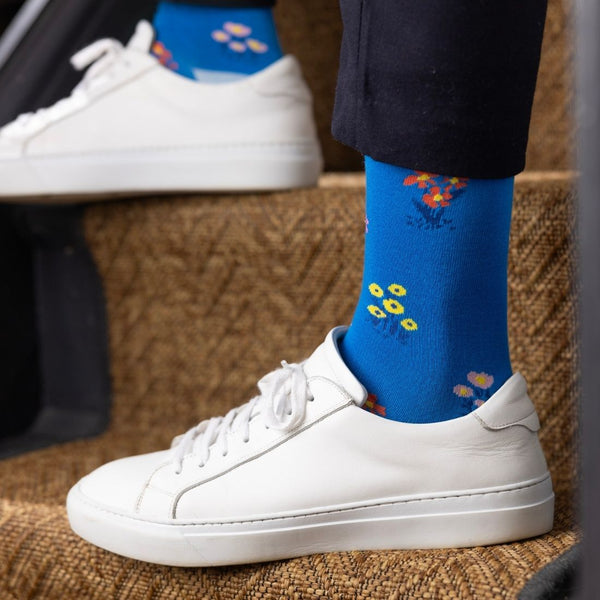 Swole Panda Blue Floral Bamboo Socks