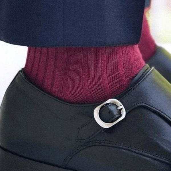 Swole Panda Burgundy Bamboo Socks (Comfort Cuff)