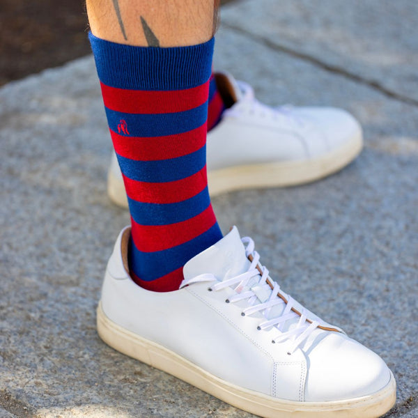Swole Panda Burgundy Striped Bamboo Socks