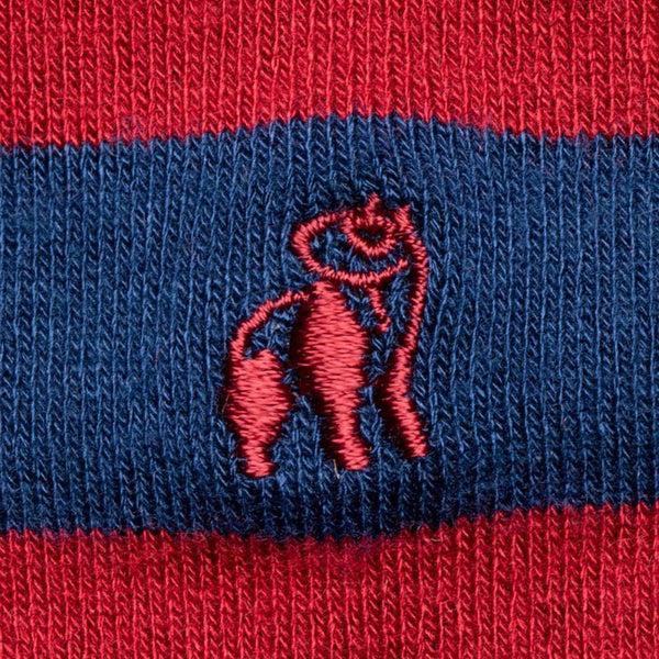 Swole Panda Burgundy Striped Bamboo Socks