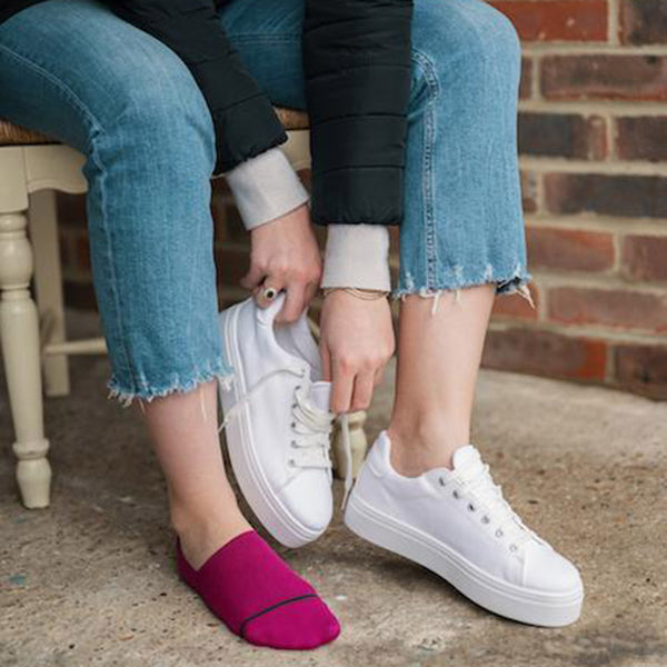 Swole Panda Cerise "No-Show" Bamboo Socks