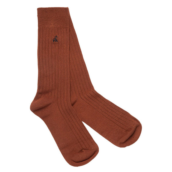 swole panda Chestnut Brown Bamboo Socks