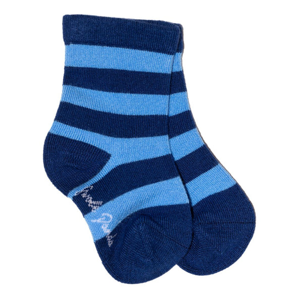 swole panda Children's Blue Stripe Bamboo Socks