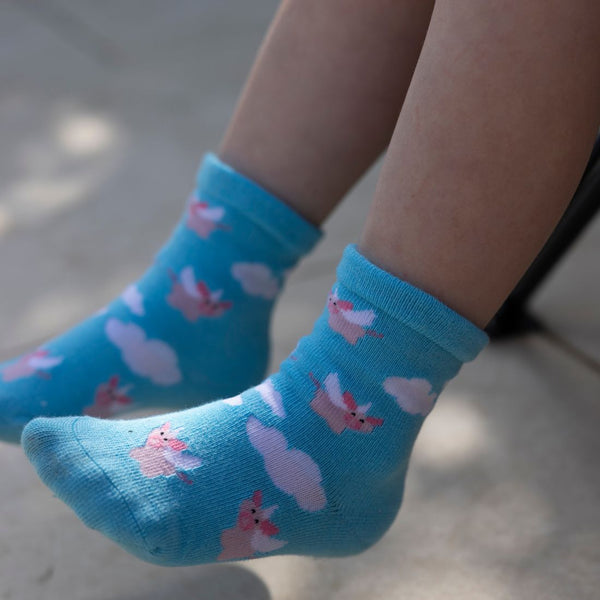 Swole Panda Children's Flying Pig Bamboo Socks