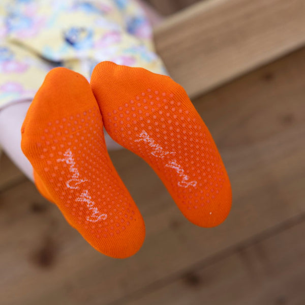 Swole Panda Children's Orange Bamboo Grip Socks