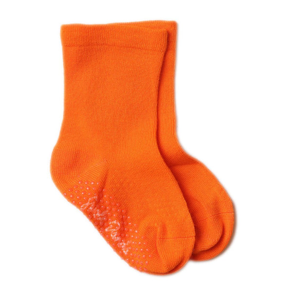 swole panda Children's Orange Bamboo Grip Socks