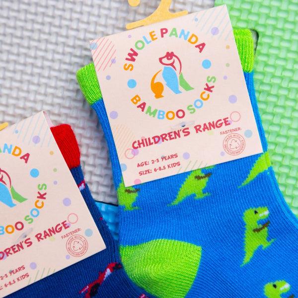 Swole Panda Children's T-Rex Bamboo Socks
