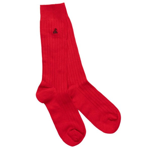 swole panda Classic Red Bamboo Socks (Comfort Cuff)
