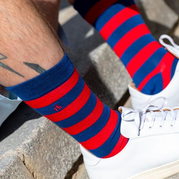 Swole Panda Classic Red Striped Bamboo Socks