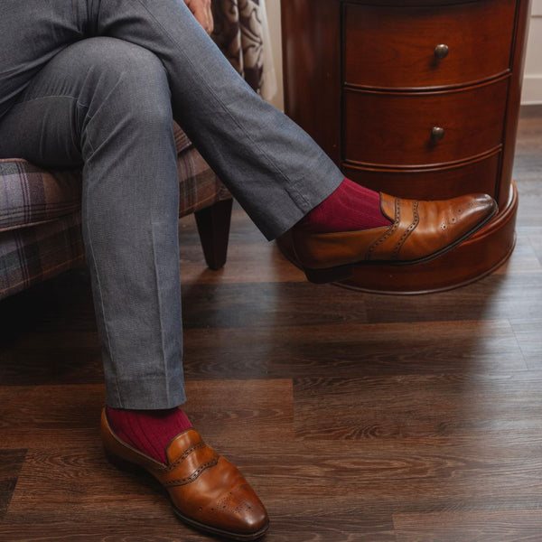Swole Panda Deep Burgundy Bamboo Socks