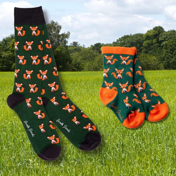 swole panda Fox Matching Bamboo Socks (Adult & Child)