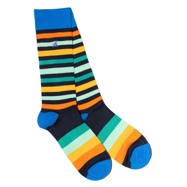 swole panda Gradient Stripe Bamboo Socks
