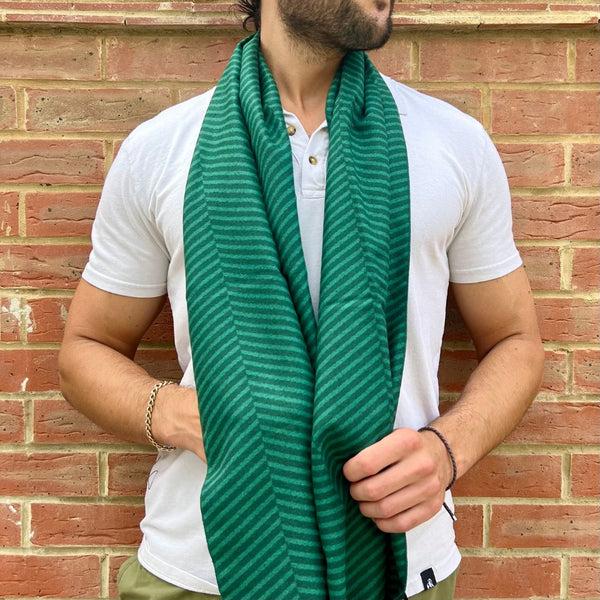 Swole Panda Green Herringbone Bamboo Scarf
