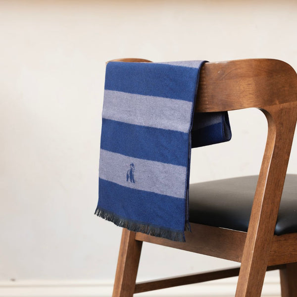Swole Panda Grey & Blue Stripe Bamboo Scarf