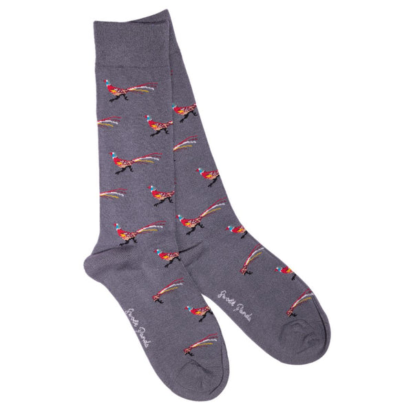 swole panda Grey Pheasant Bamboo Socks