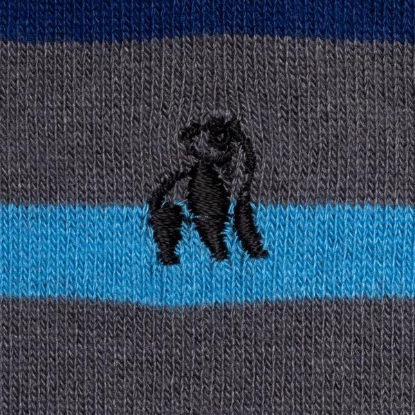 Swole Panda Grey Small Striped Bamboo Socks