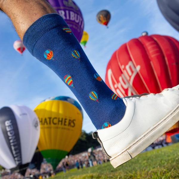 Swole Panda Hot Air Balloon Bamboo Socks