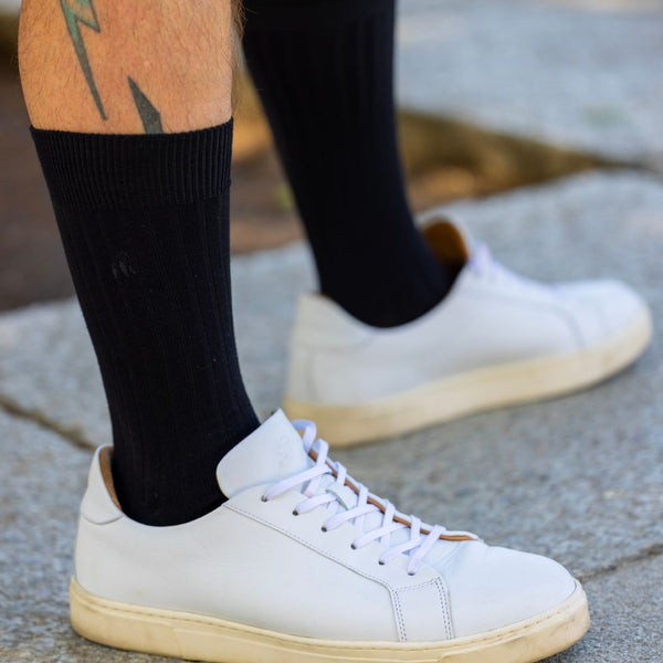 Swole Panda Jet Black Bamboo Socks (Comfort Cuff)